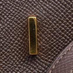 Hermes Chocolat Epsom Leather Gold Finish Birkin 25 Bag