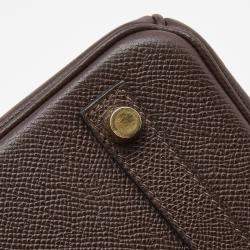 Hermes Chocolat Epsom Leather Gold Finish Birkin 25 Bag