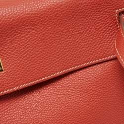 Hermes Brique Togo Leather Gold Hardware Kelly Retourne 35 Bag