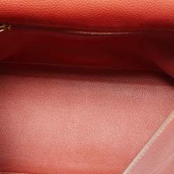 Hermes Brique Togo Leather Gold Hardware Kelly Retourne 35 Bag