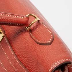 Hermes Brique Togo Leather Gold Hardware Kelly Retourne 35 Bag