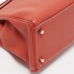 Hermes Brique Togo Leather Gold Hardware Kelly Retourne 35 Bag