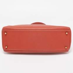Hermes Brique Togo Leather Gold Hardware Kelly Retourne 35 Bag
