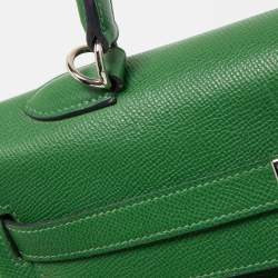 Pre Owned Hermes Vert Bengal Epsom Leather Palladium Finish Kelly Retourne 35 Bag