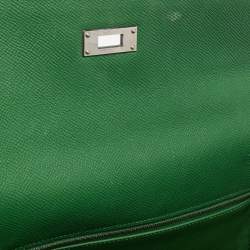 Pre Owned Hermes Vert Bengal Epsom Leather Palladium Finish Kelly Retourne 35 Bag