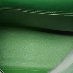 Pre Owned Hermes Vert Bengal Epsom Leather Palladium Finish Kelly Retourne 35 Bag