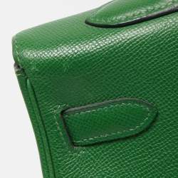 Pre Owned Hermes Vert Bengal Epsom Leather Palladium Finish Kelly Retourne 35 Bag