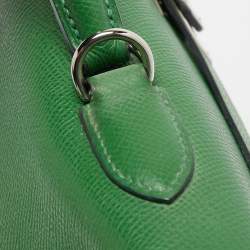 Pre Owned Hermes Vert Bengal Epsom Leather Palladium Finish Kelly Retourne 35 Bag