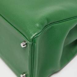 Pre Owned Hermes Vert Bengal Epsom Leather Palladium Finish Kelly Retourne 35 Bag