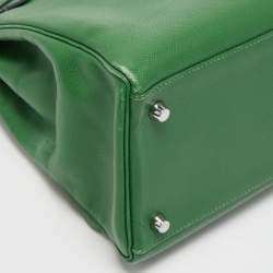 Pre Owned Hermes Vert Bengal Epsom Leather Palladium Finish Kelly Retourne 35 Bag