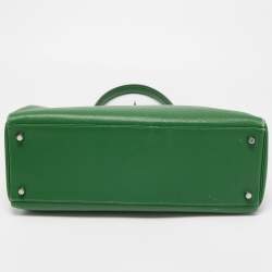 Pre Owned Hermes Vert Bengal Epsom Leather Palladium Finish Kelly Retourne 35 Bag