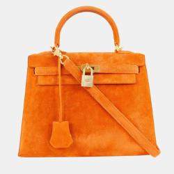 HERMES Kelly Sellier Size 25 Doblis Orange