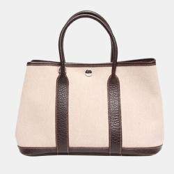 Hermes Beige Leather Garden Party TPM Tote Bag