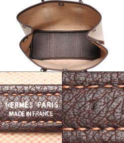 Hermes Beige Leather Garden Party TPM Tote Bag