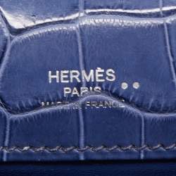 Hermes Blue Brighton Niloticus Crocodile Kelly Pochette