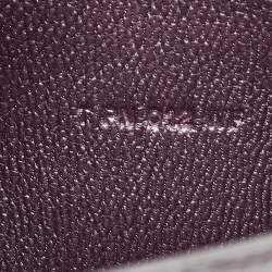 Pre Owned Hermes Aubergine Crocodile Palladium Finish Constance Long Wallet