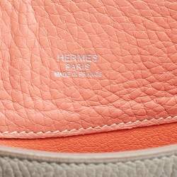 Pre Owned Hermes Gris Perle/Crevette Leather So Kelly 22 Bag