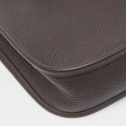 Hermes Chocolat Taurillion Clemence Leather Evelyne TPM Bag