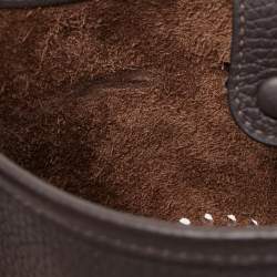 Hermes Chocolat Taurillion Clemence Leather Evelyne TPM Bag