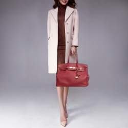 Hermès Rouge Pivoine Birkin 35cm of Clemence Leather with Gold