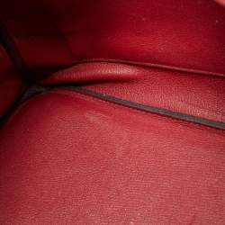 Hermes Rouge Grenat Clemence Leather Gold Finish Birkin 35 Bag