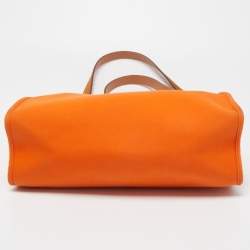 Hermes Natural/Orange Vache Hunter and Canvas Herbag Zip 31 Bag