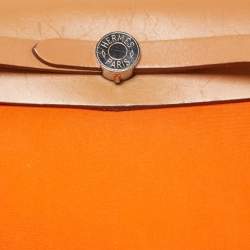 Hermes Natural/Orange Vache Hunter and Canvas Herbag Zip 31 Bag