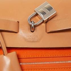 Hermes Natural/Orange Vache Hunter and Canvas Herbag Zip 31 Bag
