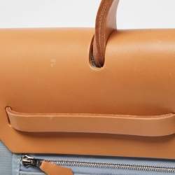 Hermes Natural/Bleu Lin Vache Hunter and Canvas Herbag Zip 39 Bag