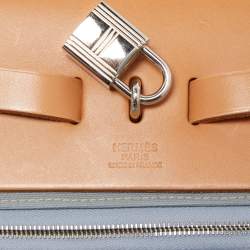 Hermes Natural/Bleu Lin Vache Hunter and Canvas Herbag Zip 39 Bag