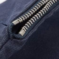 Hermes Navy Blue/Brown Canvas Fourre Tout Briefcase Bag