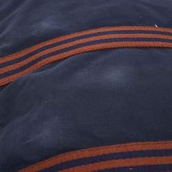 Hermes Navy Blue/Brown Canvas Fourre Tout Briefcase Bag