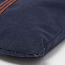 Hermes Navy Blue/Brown Canvas Fourre Tout Briefcase Bag