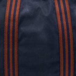 Hermes Navy Blue/Brown Canvas Fourre Tout Briefcase Bag