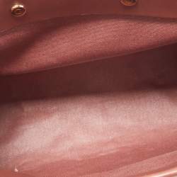 Pre Owned Hermes Maroon Vache Leather and Canvas Herbag Cabas MM Tote