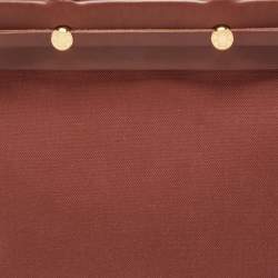 Pre Owned Hermes Maroon Vache Leather and Canvas Herbag Cabas MM Tote