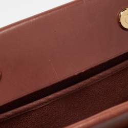 Pre Owned Hermes Maroon Vache Leather and Canvas Herbag Cabas MM Tote
