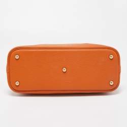 Pre Owned Hermes Orange Togo Leather Bolide 31 Bag