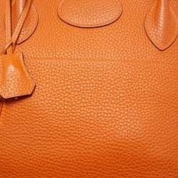 Pre Owned Hermes Orange Togo Leather Bolide 31 Bag