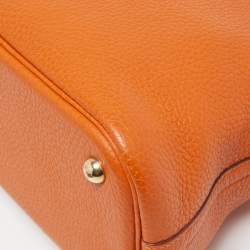 Pre Owned Hermes Orange Togo Leather Bolide 31 Bag