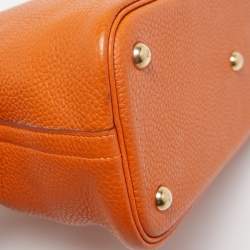 Pre Owned Hermes Orange Togo Leather Bolide 31 Bag