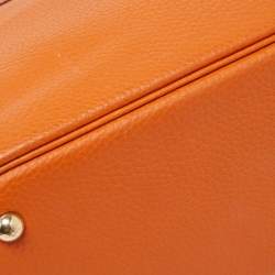 Pre Owned Hermes Orange Togo Leather Bolide 31 Bag