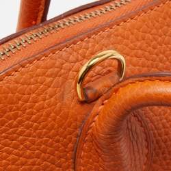 Pre Owned Hermes Orange Togo Leather Bolide 31 Bag