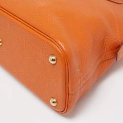 Pre Owned Hermes Orange Togo Leather Bolide 31 Bag