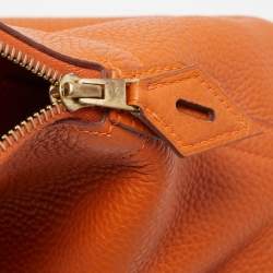 Pre Owned Hermes Orange Togo Leather Bolide 31 Bag