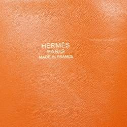 Pre Owned Hermes Orange Togo Leather Bolide 31 Bag