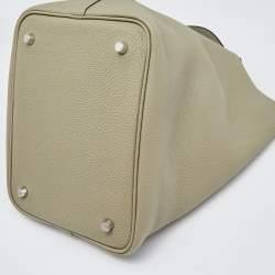 Pre Owned Hermes Sauge Taurillon Clemence Leather Picotin Lock 22 Bag