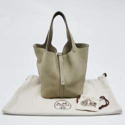Pre Owned Hermes Sauge Taurillon Clemence Leather Picotin Lock 22 Bag