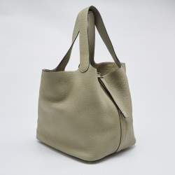 Pre Owned Hermes Sauge Taurillon Clemence Leather Picotin Lock 22 Bag