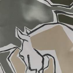 Hermes Green Printed Silk Tote